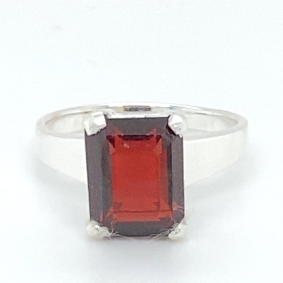 Pyrope 1.70ct Platinum Finish Solid 925 Sterling Silver Ring - Picture 1 of 7